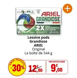 Coccinelle Supermarché Lessive pods grandiose ariel offre