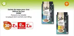 Coccinelle Supermarché Sachet de repas pour chat délices du jour sheba offre