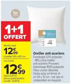 Carrefour Market Tex - oreiller anti-acariens offre