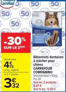Carrefour Market Carrefour - bâtonnets dentaires a macher pour chiens offre