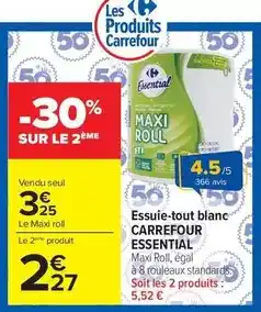Carrefour Market Carrefour - essuie-tout blanc essential offre