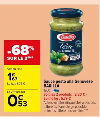 Carrefour Market Sauce pesto alla Genovese Barilla offre