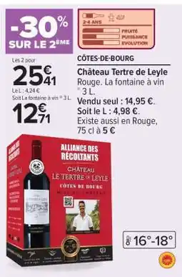 Carrefour Château Tertre de Leyle Rouge offre