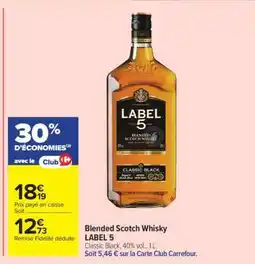 Carrefour Market BLENDED SCOTCH WHISKY LABEL 5 offre