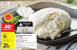 Carrefour Market Mozzarella Di Bufala Campana A.O.P. ITALIE offre