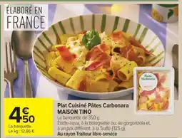 Carrefour Market Plat Cuisiné Pâtes Carbonara offre