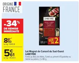 Carrefour Market Lot Magret de Canard du Sud-Ouest LABEYRIE offre