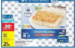 Carrefour Market Colin d'Alaska MSC cuisiné surgelé offre
