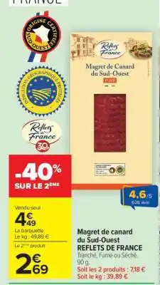 Carrefour Magret de canard du Sud-Ouest REFLETS DE FRANCE offre