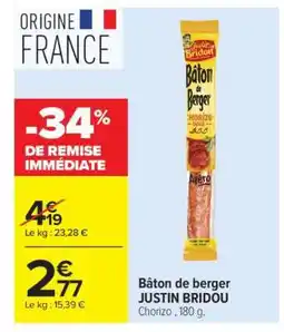 Carrefour Bâton De Berger Justin Bridou offre