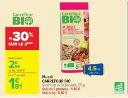Carrefour Muesli CARREFOUR BIO offre