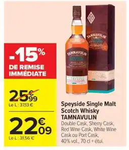 Carrefour Speyside Single Malt Scotch Whisky TAMNAVULIN offre