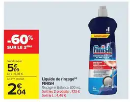 Carrefour Liquide de rinçage FINISH offre