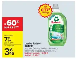 Carrefour Lessive liquide Rainett offre