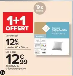 Carrefour Oreiller Antiacariens 60 x 60 cm offre