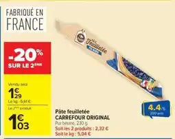 Carrefour Market Pâte feuilletée CARREFOUR ORIGINAL offre