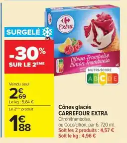 Carrefour Market Cônes glacés CARREFOUR EXTRA offre