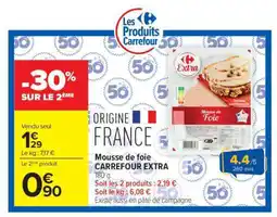 Carrefour Market Mousse de foie CARREFOUR EXTRA offre