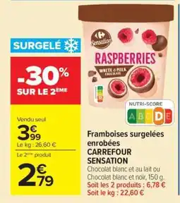 Carrefour Market Framboises surgelées enrobées CARREFOUR SENSATION offre