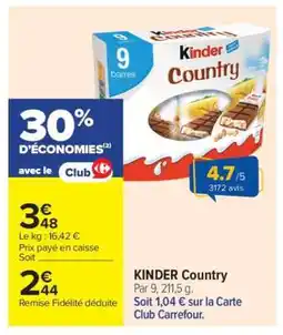 Carrefour Market KINDER COUNTRY offre