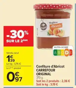 Carrefour Market Confiture d'Abricot CARREFOUR ORIGINAL offre