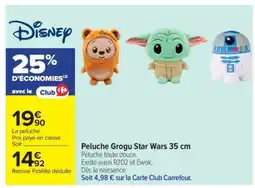 Carrefour Market Peluche Grogu Star Wars 35 cm offre