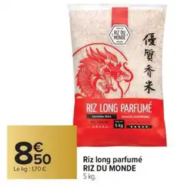 Carrefour Market Riz long parfumé RIZ DU MONDE 5 kg offre