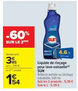 Carrefour Market Liquide de rinçage pour lave-vaisselle SUN offre