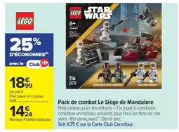 Carrefour Market Pack de combat Le Siège de Mandalore offre