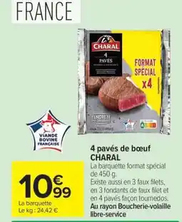 Carrefour 4 pavés de bœuf CHARAL offre