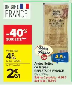 Carrefour Andouillettes de Troyes REFLETS DE FRANCE offre