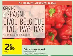 Carrefour Poivron rouge ou vert offre