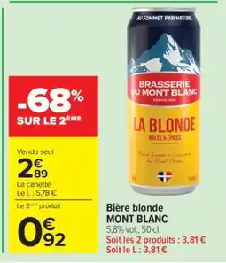 Carrefour Bière Blonde Mont Blanc offre