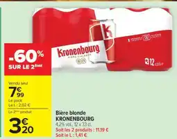 Carrefour Bière Blonde Kronenbourg offre