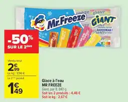 Carrefour Glace à l'eau MR FREEZE offre