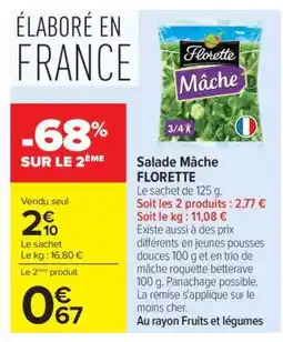 Carrefour Salade mâche FLORETTE offre