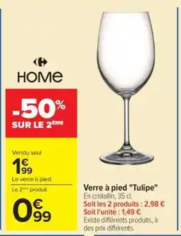 Carrefour Verre à pied 'Tulipe' offre