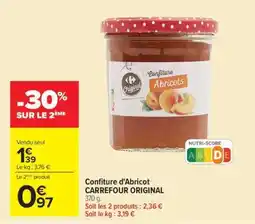 Carrefour Confiture d'Abricot CARREFOUR ORIGINAL offre