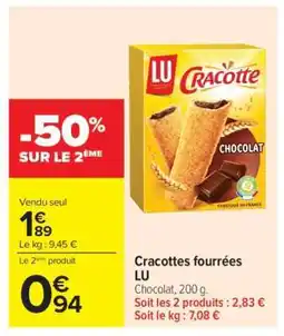 Carrefour Cracottes Fourrées Lu offre