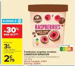 Carrefour Framboises surgelées enrobées CARREFOUR SENSATION offre