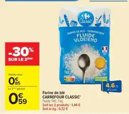 Carrefour Farine de Blé Carrefour Classic offre