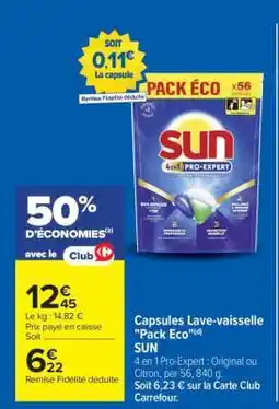 Carrefour Capsules lave-vaisselle PACK ECO offre