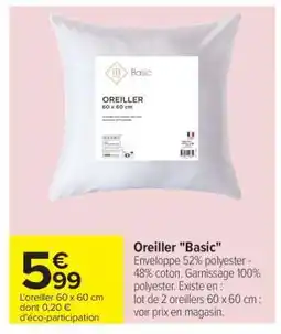 Carrefour Oreiller Basic offre