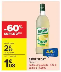 Carrefour SIROP “SPORT” offre