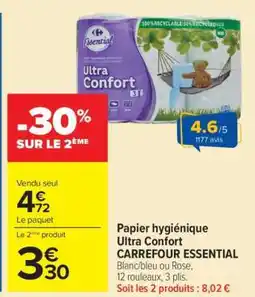 Carrefour Papier hygiénique Ultra Confort CARREFOUR ESSENTIAL offre