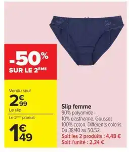 Carrefour Slip femme offre