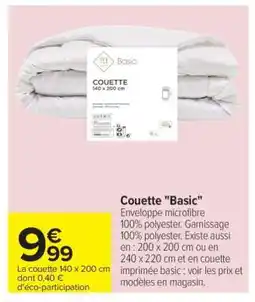 Carrefour Couette Basic offre