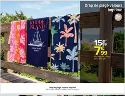 Carrefour Drap de plage velours imprimé offre