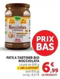 Super U PÂTE À TARTINER BIO NOCCIOLATA offre