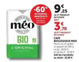 Super U CAFE BIOLOGIQUE MEO offre